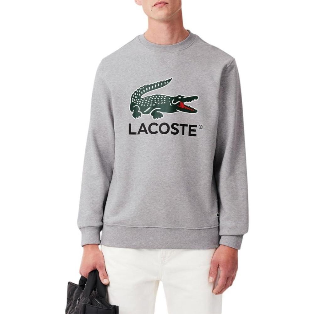 imageLacoste Mens Core Collection Classic Fit Branding Crew Neck SweatshirtGray