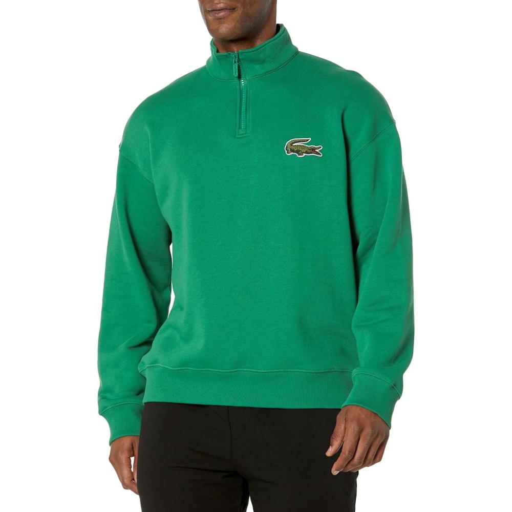 imageLacoste Mens High Neck Organic Cotton Zip Up SweatshirtRoquette