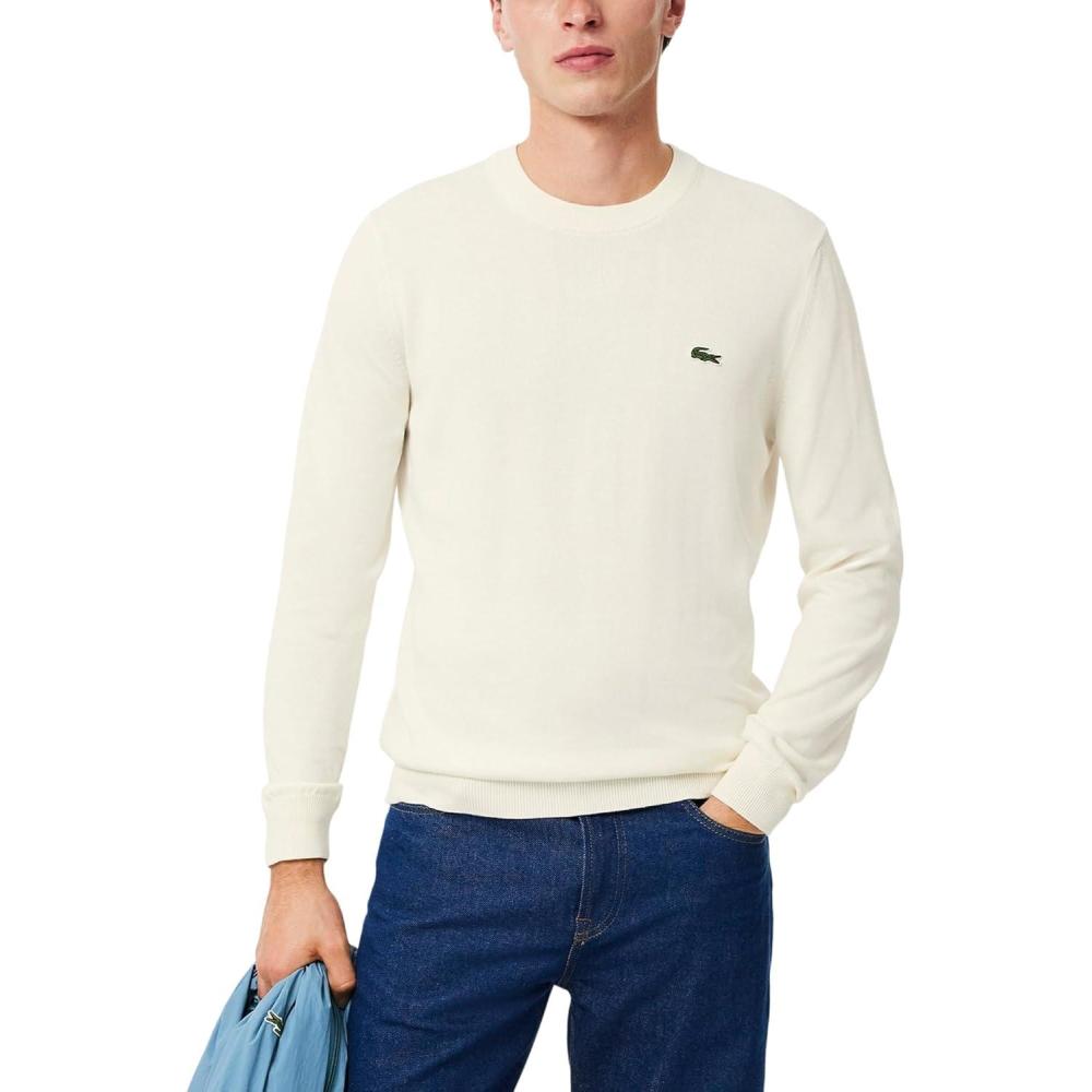 imageLacoste Mens Long Sleeve Crew Neck Regular Fit SweaterFlour