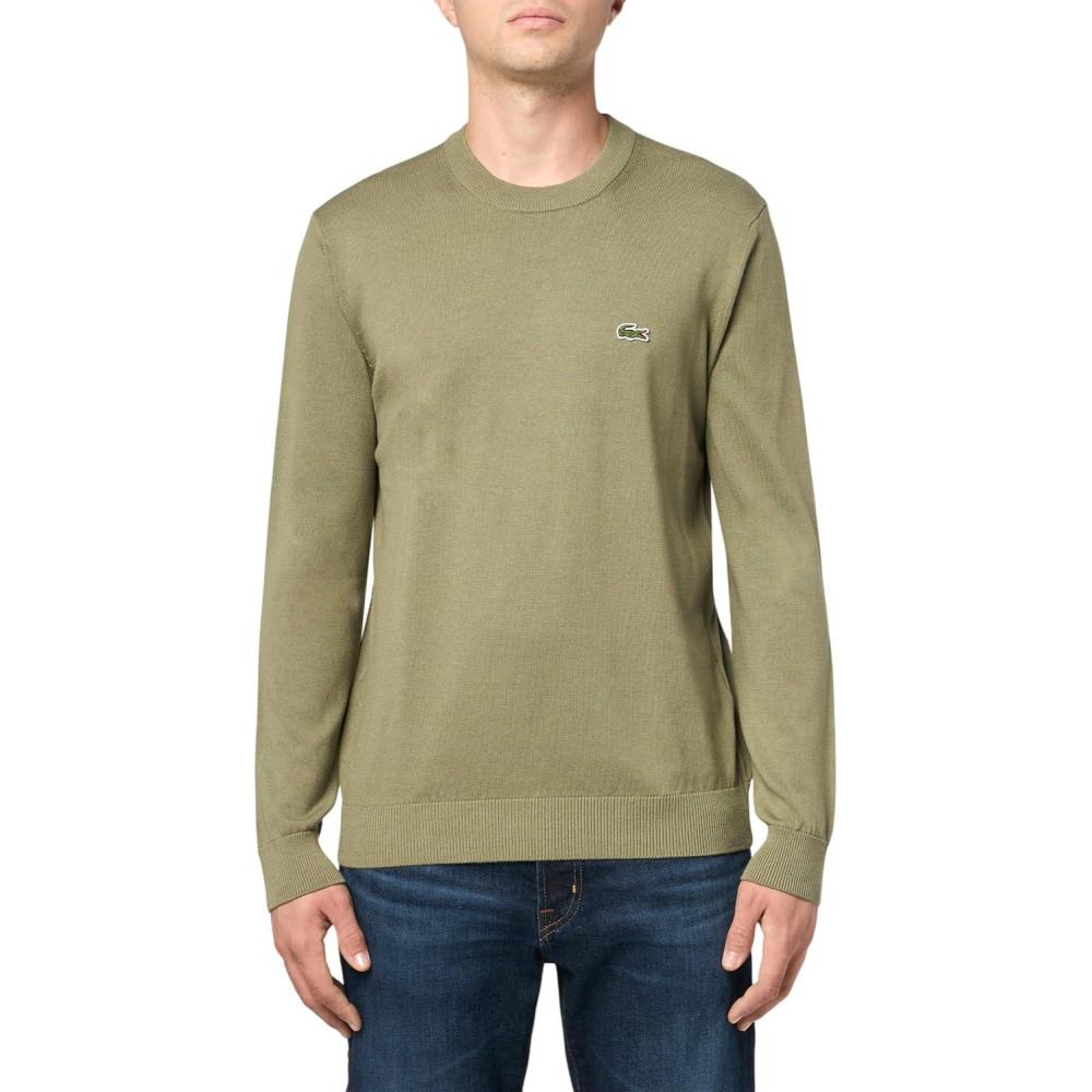 imageLacoste Mens Long Sleeve Crew Neck Regular Fit SweaterKhaki