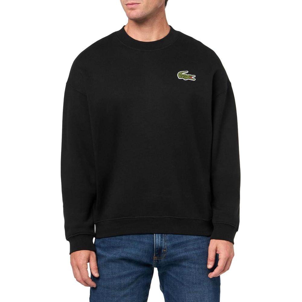 imageLacoste mens Loose Fit Badge SweatshirtBlack