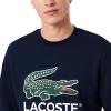imageLacoste Mens Core Collection Classic Fit Branding Crew Neck SweatshirtNavy Blue