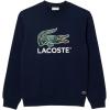 imageLacoste Mens Core Collection Classic Fit Branding Crew Neck SweatshirtNavy Blue