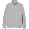 imageLacoste Mens Long Sleeve Quarter Zip Cotton SweatshirtSilver Chine