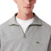 imageLacoste Mens Long Sleeve Quarter Zip Cotton SweatshirtSilver Chine
