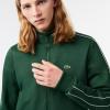 imageLacoste Mens Regular Fit Long Full Zip Collared Sweatshirt WSingle Stripe Sleeve Detailing MmGreen