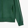 imageLacoste Mens Regular Fit Long Full Zip Collared Sweatshirt WSingle Stripe Sleeve Detailing MmGreen