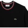 imageLacoste Mens Short Sleeve Classic Fit Crew Neck SweaterBlack  Grenadine Red   Off White