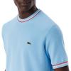imageLacoste Mens Short Sleeve Classic Fit Crew Neck SweaterOverview Blue  Grenadine Red   Off White