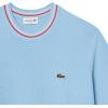 imageLacoste Mens Short Sleeve Classic Fit Crew Neck SweaterOverview Blue  Grenadine Red   Off White