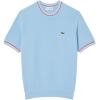 imageLacoste Mens Short Sleeve Classic Fit Crew Neck SweaterOverview Blue  Grenadine Red   Off White