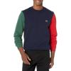 imageLacoste Mens Ls Colorblock Crewneck with Badge on Left ChestMarineVertrouge