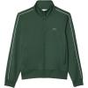 imageLacoste Mens Regular Fit Long Full Zip Collared Sweatshirt WSingle Stripe Sleeve Detailing MmGreen