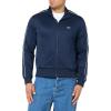 imageLacoste Mens Regular Fit Long Full Zip Collared Sweatshirt WSingle Stripe Sleeve Detailing MmNavy Blue
