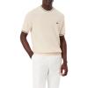 imageLacoste Mens Short Sleeve Classic Fit Crew Neck SweaterOff White  Green   Light Blue