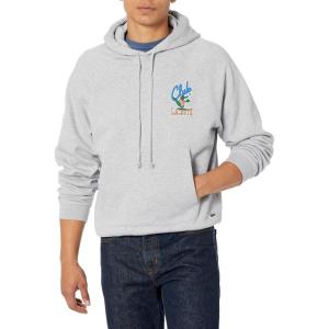 imageLacoste Mens Club Graphic Hooded SweatshirtArgent Chine