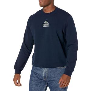 imageLacoste Mens Core Collection Classic Fit Branding Crew Neck SweatshirtMarine