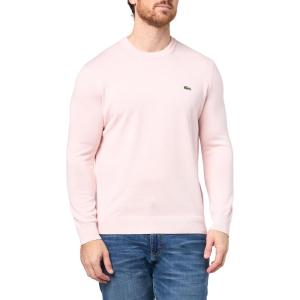 imageLacoste Mens Long Sleeve Crew Neck Regular Fit SweaterFlamingo