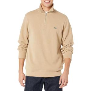 imageLacoste Mens Long Sleeve Quarter Zip Cotton SweatshirtViennois