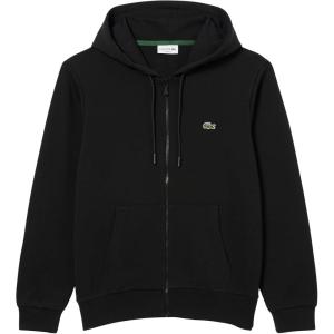 imageLacoste Mens NonBrushed Fleece Half Zip HoodieBlack