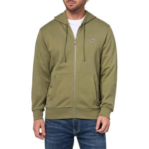 imageLacoste Mens NonBrushed Fleece Half Zip HoodieKhaki