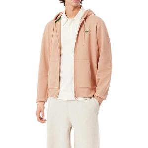 imageLacoste Mens NonBrushed Fleece Half Zip HoodieLatte