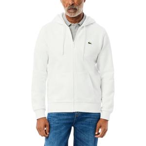 imageLacoste Mens NonBrushed Fleece Half Zip HoodieWhite