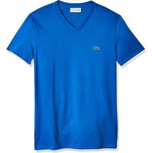 imageYellow Pima Cotton VNeck TShirt by LacosteNattier Blue