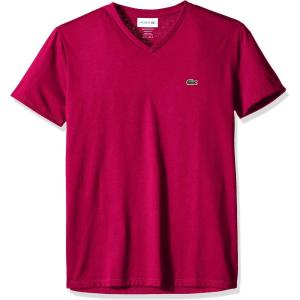 imageYellow Pima Cotton VNeck TShirt by LacostePersian Red