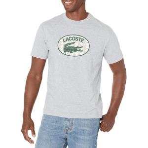 imageLacoste Mens Graphic ShortSleeve TShirtArgent Chine