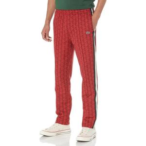 imageLacoste Mens Vintage Fit Printed Monogram Track PantPinotRed
