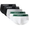 imageLacoste mens Cotton Stretch Essentials Briefs 5pack Amazon ExclusivesBlackWhiteSilver Chine