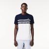 imageLacoste Mens Sport Ultra Dry Piqu Tennis TShirtWhiteNavy Blue