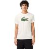 imageLacoste Mens Ultra Dry XXL Logo Sport TShirtWhiteGreenWhite
