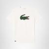 imageLacoste Mens Ultra Dry XXL Logo Sport TShirtWhiteGreenWhite