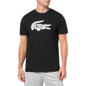 imageLacoste Mens Ultra Dry XXL Logo Sport TShirtBlack  Logo White