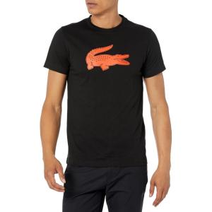 imageLacoste Mens Ultra Dry XXL Logo Sport TShirtBlackSunrise