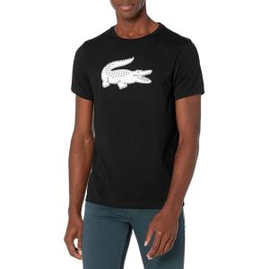 imageLacoste Mens Ultra Dry XXL Logo Sport TShirtBlackWhite