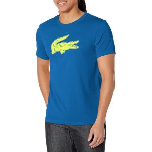 imageLacoste Mens Ultra Dry XXL Logo Sport TShirtBlue  Yellow