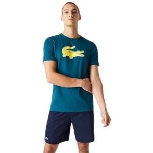 imageLacoste Mens Ultra Dry XXL Logo Sport TShirtDanubeDaphne Yellow