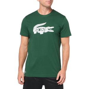 imageLacoste Mens Ultra Dry XXL Logo Sport TShirtGreen  White Logo