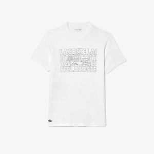 imageLacoste Mens Ultra Dry XXL Logo Sport TShirtWhite Lacoste Croc Print