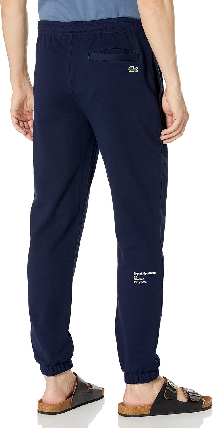 imageLacoste Mens Core Collection Tapered Fit Track PantsNavy Blue 1933 Print