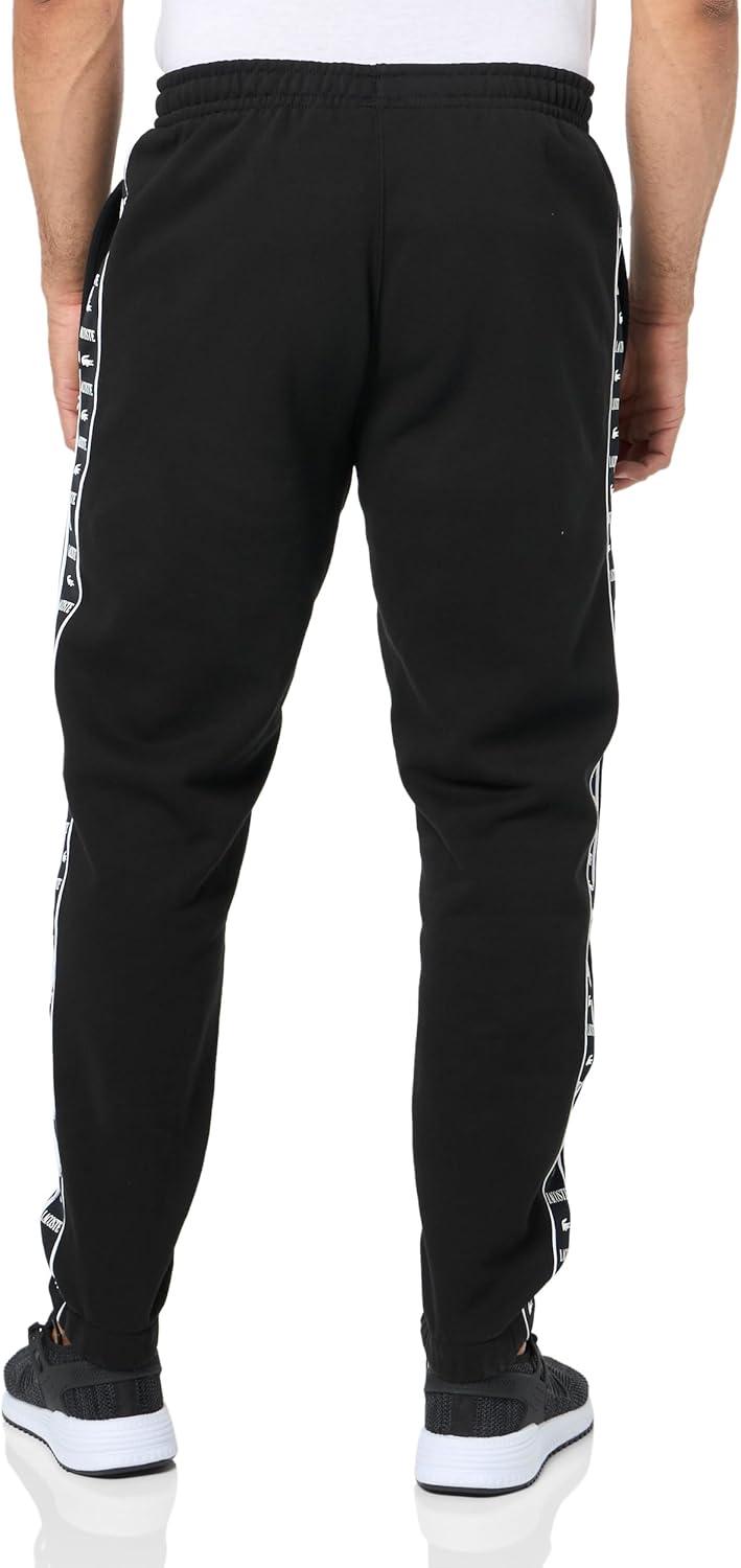 imageLacoste Mens Tapered Fit Sweatpants WTaping on SidessBlack