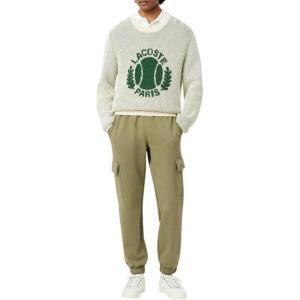 imageLacoste Mens Regular Fit NonBrushed Fleece Cargo SweatpantsKhaki