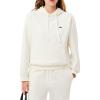 imageLacoste womens Relaxed Fit Double Face Pique HoodieFlour