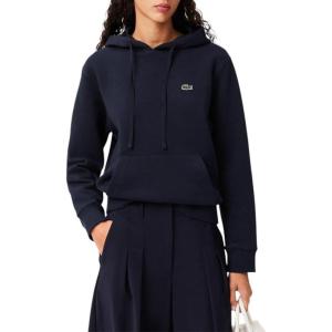 imageLacoste womens Relaxed Fit Double Face Pique HoodieMidnight Blue