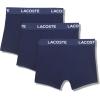 imageLacoste Mens Cotton Stretch Essentials Trunks 3Pack Navy Blue Medium