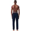 imageLacoste mens Cotton Stretch Tricolor Waistband Pajama PantsNavy Blue