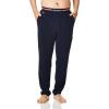 imageLacoste mens Cotton Stretch Tricolor Waistband Pajama PantsNavy Blue